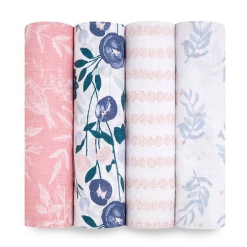 aden + anais Essentials Swaddle Blankets Flowers Bloom 4pk