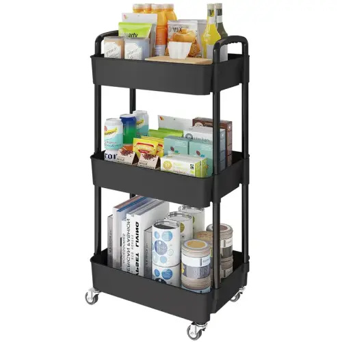 COZY 3 Tier Rolling Cart, Plastic Diaper Cart Organizer with - TikTok Shop