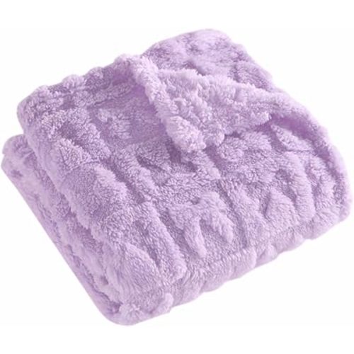 Belle Bow Blanket - Fleece Checkered Baby Blanket, Ultra Soft Cozy for Girls Boys, Fluffy Infant Toddler Newborn, Gender Reveal for Crib Stroller 30βΓ40β (Lavender, 30x40, Bow)