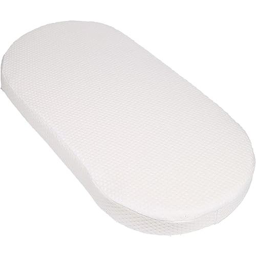 Baby Bassinet Mattress, 100% Breathable Cover, Water-Resistant Lining, Oval 30"x15"x2" Fit for Safety 1st/ Delta Children Slumber/Baby Delight Go with Me Slumber Rockin and Moses Basket
