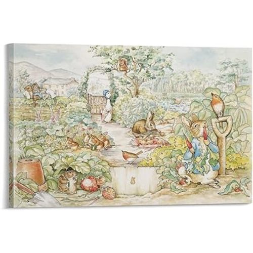 Helen Beatrix Potter Poster The Tale of Peter Rabbit Poster Canvas Wall Art Poster For Room Aesthetic And Decor 1 Canvas Painting Posters And Prints Wall Art for Living Room Bedroom Decor 08x12inch(2