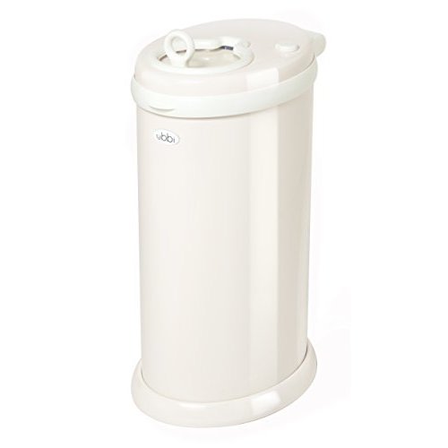 Ubbi Steel Diaper Pail, Odor Locking, No Special Bag Required, Award-Winning, Registry Must-Have, Ivory