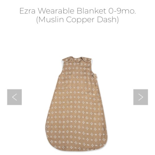 Ezra Wearable Blanket 0-9mo. (Muslin Copper Dash)