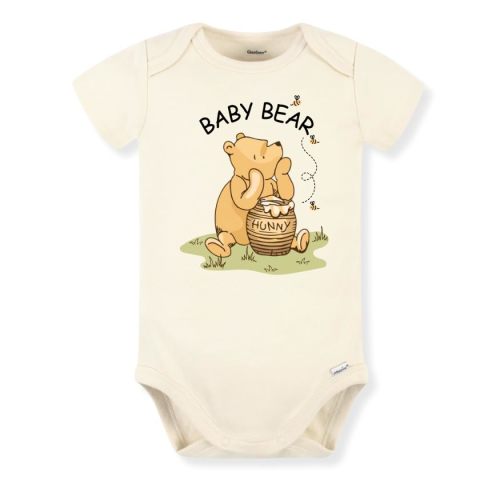 MangoHouse Baby Bear Pooh Hunny Pot Cute Baby Bodysuit Shirt Premium Custom Clothes Unisex Baby Gift for Mom Newborn
