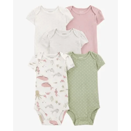 NB Baby 5-Pack Seahorse Short-Sleeve Bodysuits - Carter's | Carter's