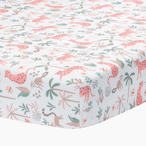 Lambs & Ivy Cotton Fitted Crib Sheet - Enchanted Safari