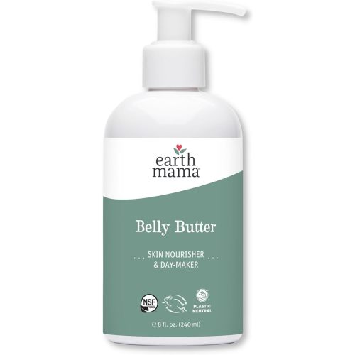 Earth Mama Belly Butter, Maternity Moisturizer for Dry Skin | Lotion for Pregnancy and Postpartum Recovery Self Care, Body Cream with Aloe, Fragrance Free, 8-Fluid Ounce