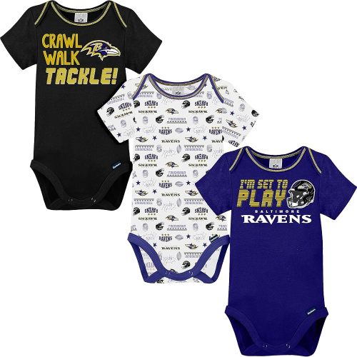 Gerber Baby NFL Team 3 Pack Short Sleeve Onesie Bodysuit