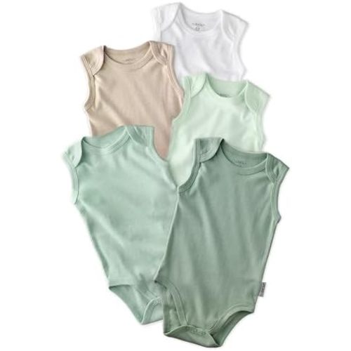 Butterblu Sam 5-Pack Sleeveless Bodysuits 100% Organic Cotton Baby Clothes for Boys and Girls​​