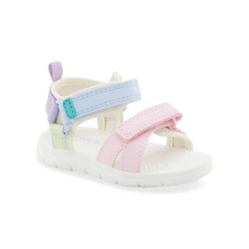 Carter's Just One You® Toddler Girls' lowa Color Block First Walker Sandals - 4: Adjustable Strap, Open Toe