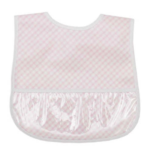 LAMINATED BIB - PINK CHECK – Southern Sorelle Embroidery Boutique