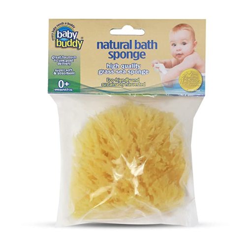 Baby Buddy Natural Baby Bath Sponge 4” Soft Grass Sea Sponge Soft on Baby’s Tender Skin, Biodegradable, Hypoallergenic, Absorbent Natural Sea Sponge, 1 Pack - 1 Count