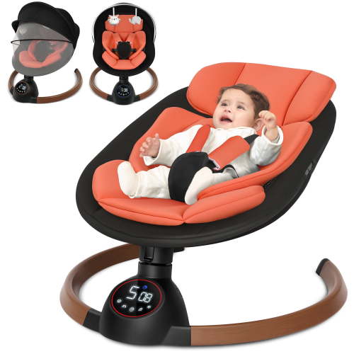 babyeap, Baby Swing for Infants, 28" x 28" x 25", Black
