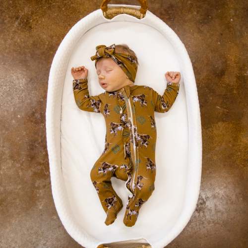Southwest Longhorn -Ruffled- Folding Feet Jammies – Cowkid Clothing Company