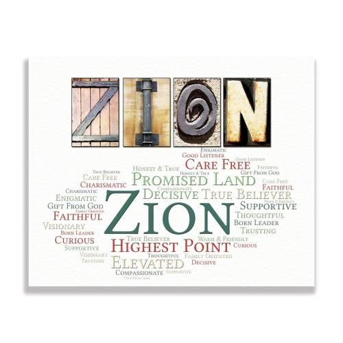 Zion Name Sign Wall Art Décor Personalized Gift Typography Poster Printable Letter Art Name Meaning, 4 Digital Prints ANY NAME A-Z