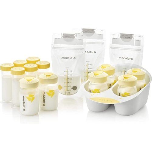 Medela Breast Milk Storage Solution Set, Breastfeeding Supplies & Containers, Breastmilk Organizer, Made Without BPA, Clear, 45 Piece Set