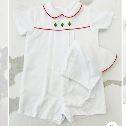 Christmas Tree Trio Romper | Posh Tots Children's Boutique