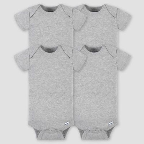 Gerber Baby 4pk Short Sleeve Onesie - Gray 12m