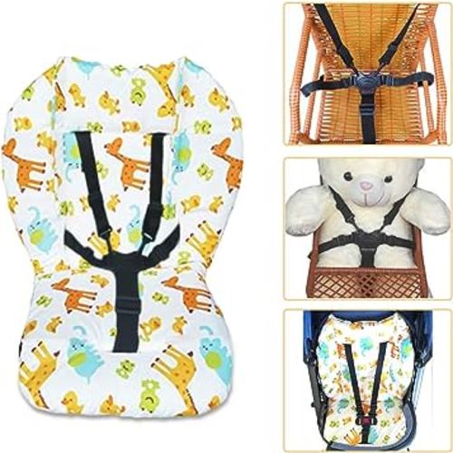Baby High Chair Seat Cushion Liner Pad Cover Mat and 5 Point Harness Straps, 1 Set