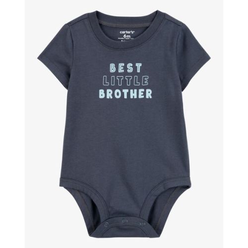 Baby Best Little Brother Short-Sleeve Bodysuit - Blue - Carter's | Carter's