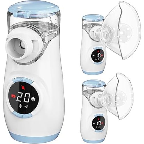 Mayluck Portable Nebulizer with Intuitive LED Interface and Auto-Cleaning, Handheld Portable Mesh Nebulizer for Kids, Ultra-Quiet Inhaler Compact Nebulizer Machine