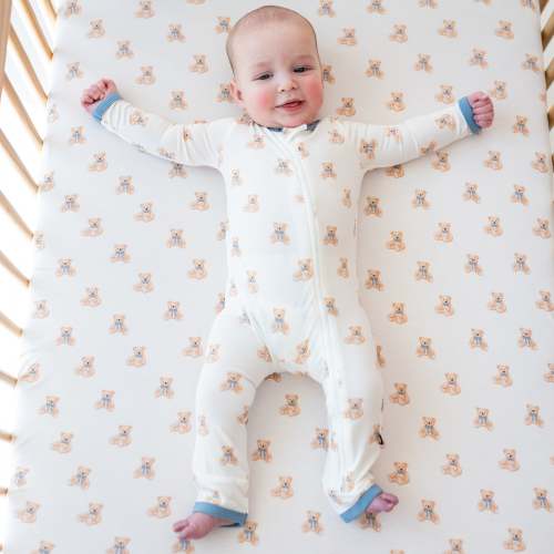 Newborn Zippered Romper in Teddy Bear