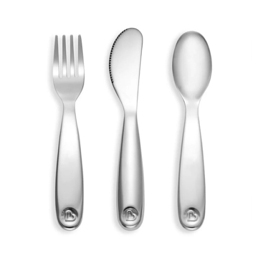 Polish™ Stainless Steel Toddler Fork, Knife & Spoon Set | Munchkin