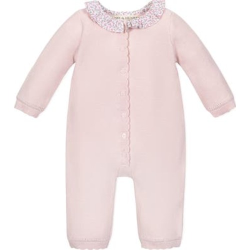 Baby Organic Ruffle Collar Sweater Romper, Infant, 6-12M