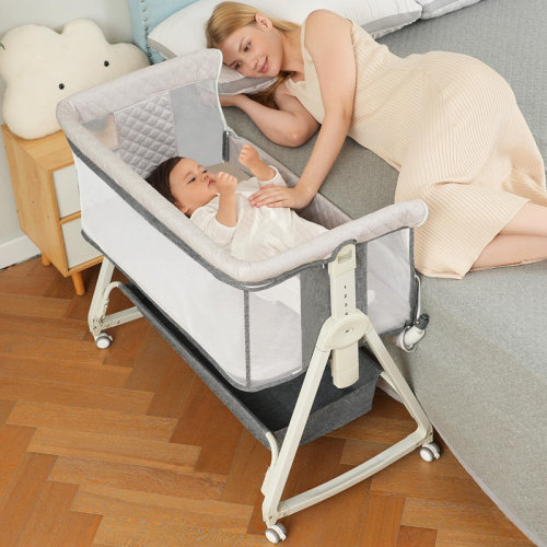 Baby Bassinet, Bedside Sleeper For Baby With Wheels And Storage Basket,all Mesh Portable Bassinet For Newborn,6 Height Adjustable Easy To Assemble Bedside Crib | Wayfair