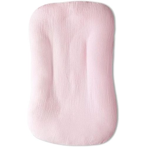 Hooyax Muslin Baby Lounger Cover Soft Organic Cotton Slipcover Fits Newborn Lounger for Baby Boys and Girls (Pink)