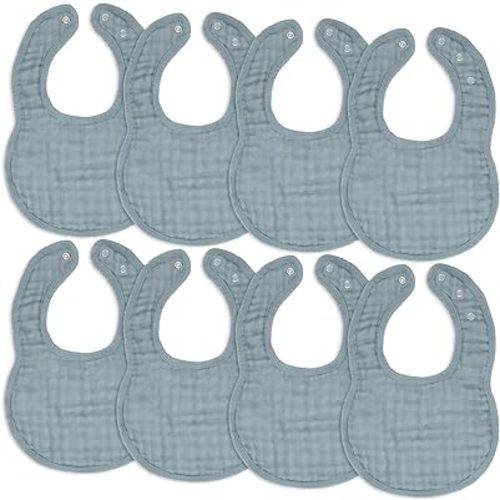Comfy Cubs Muslin Baby Bibs, Drool Bibs, 100% Cotton Adjustable with Easy Snaps, Teething & Drooling, Soft & Absorbent