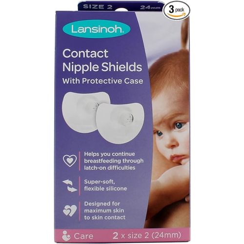 Amazon.com: Lansinoh Contact Nipple Shields, 2 Count (3 Pack) : Baby