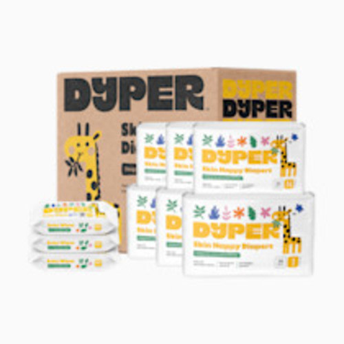 DYPER Newborn Diapers and Wipes Starter Bundle - Newborn & Size 1