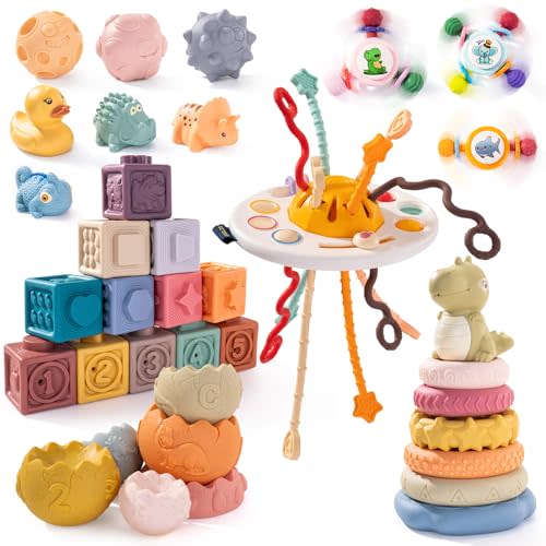 Stacking Toy Set 26Pcs for Babies 0-12 Months - Lala Toys Educational Toys, Montessori Baby Building Blocks, Soft Stacking Blocks, Sensory Balls - Ideal Baby Stacking Toys and Sensory Toys