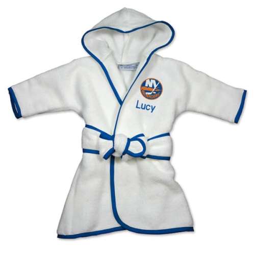 New York Islanders Infant Personalized Robe - White