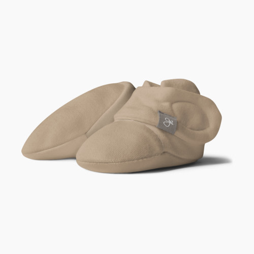 Goumikids Organic Stay-On Baby Booties - Sandstone, 3-6 M