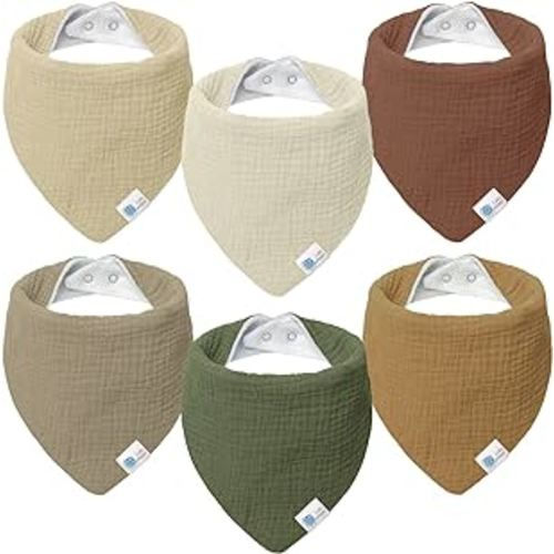 lulumoon Muslin Baby Bibs 100% Cotton Baby Bandana Drool Bibs for Teething and Drooling