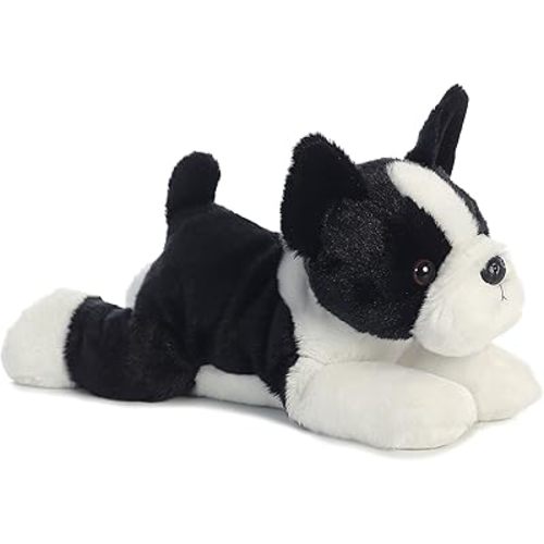Aurora® Adorable Flopsie™ Buster™ Boston Terrier Stuffed Animal - Playful Ease - Timeless Companions - Black 12 Inches