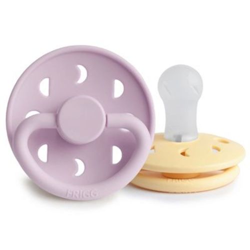 Frigg Moon Silicone Pacifier 2-pack Soft Lilac/daffodil 0-6 Months