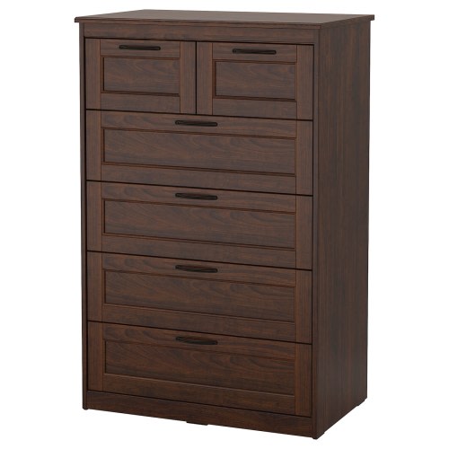 SONGESAND 6-drawer chest - brown 32 1/4x49 5/8 "