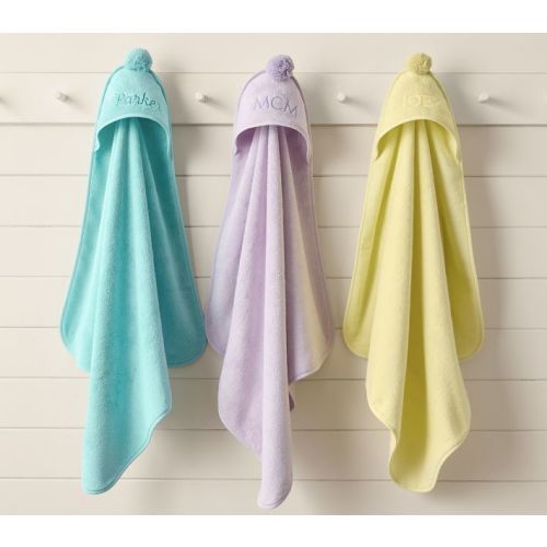 Super Soft Pom Pom Baby Hooded Towel | Pottery Barn Kids