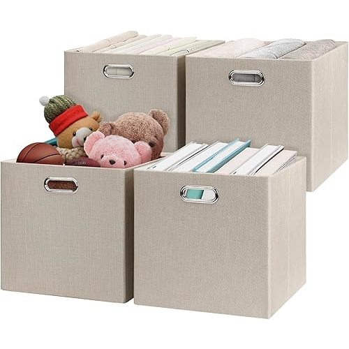 Posprica Collapsible Storage Cubes, 11×11×11 - Beige