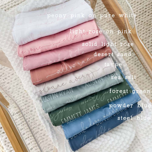 Personalized Baby Name Swaddle Blanket | Dusty Hues