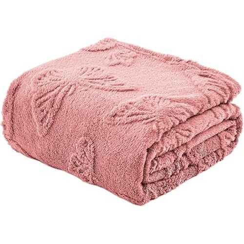 Throw Blankets with Butterfly,Soft Warm Blankets for Lover Mom Father Friends Gifts Pets,Lightweight Fuzzy Blanket for Couch Sofa Bed(Pink,50"x60")