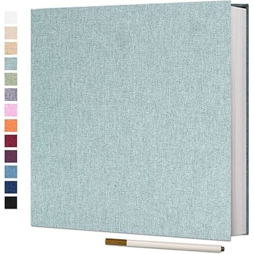 Vienrose Large Photo Album Self Adhesive for 4x6 5x7 8x10 Pictures Scrapbook Album DIY Scrap Book 40 Sticky Pages with A Metallic Pen Turquoise