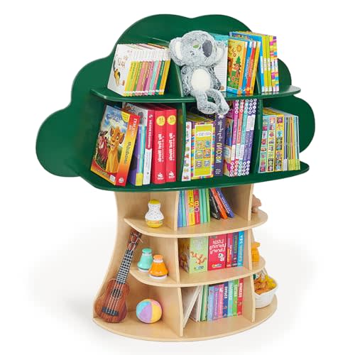 Monläurd® 100% Birch Tree Bookshelf for Kids – Wooden Book Shelf for Nursery, Playroom & Daycare, Fits Oversized Picture & Board Books, Ideal Toddler Furniture for Early Learning