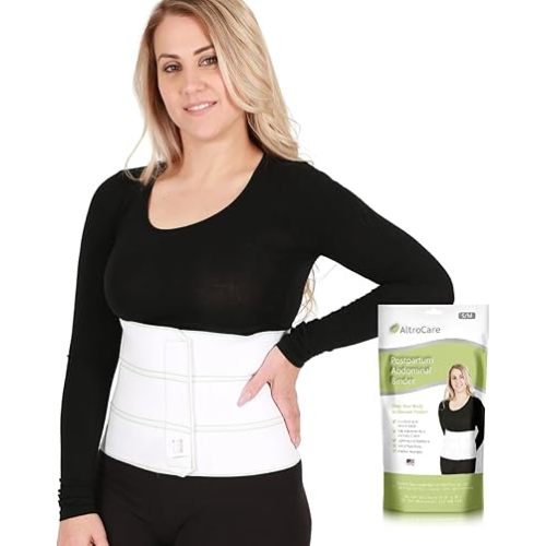 Postpartum & Post Surgery Abdominal Binder. Support Recovery after C-Section, Natural Birth, Hysterectomy, Hernia. 3 Panel design, Size L/XL (45" to 60").