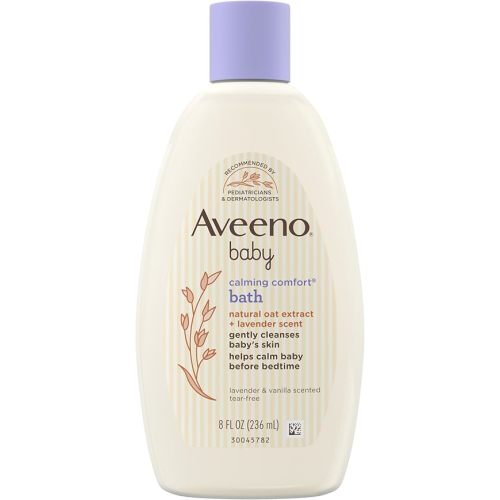 Aveeno Baby Calming Comfort Bath & Wash with Relaxing Lavender & Vanilla Scents & Natural Oat Extract, Hypoallergenic & Tear-Free Formula, Paraben-, Phthalate- & Soap-Free, 8 fl. Oz