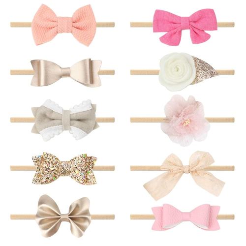 10 PCS Baby Girl Headbands and Bows Soft Elastic Nylon Hairbands Handmade Newborn Head Bands Hair Accessories for Babies Infant Toddler