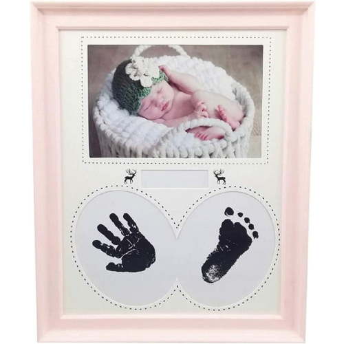 Baby Hand and Footprint Kit, New Born Baby Girls Gift, Registry for Baby, Gender Reveal Gifts, Baby Footprint Kit, Gifts for New Mom, Newborn Gifts, Baby Keepsake, Pink, 11x9.1x0.6 Inch